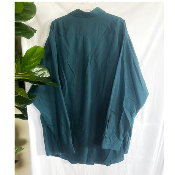 Roundtree & Yorke Solid Blue Button-Down Mens Size 3XT - Picture 5 of 5